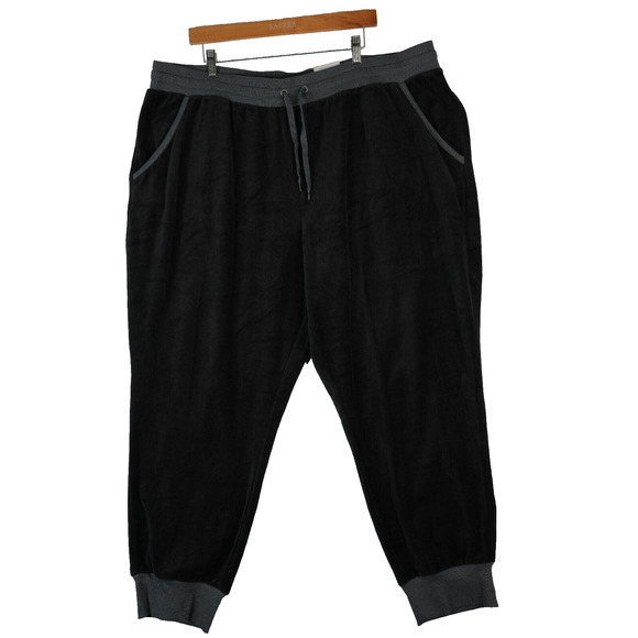 St Johns Bay Active Jogger Pants Womens 3X Black Velour Elastic Waist New - Picture 1 of 9